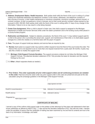 Form FOC10/52 Uniform Child Support Order - Michigan, Page 3