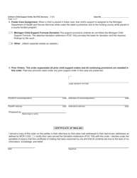 Form FOC10A/52A Uniform Child Support Order, No Friend of the Court Services - Michigan, Page 3