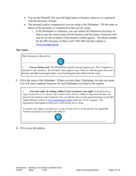 Form CIV801 Instructions - Starting a Civil Case in District Court - Minnesota, Page 4