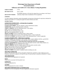 Form 930 Influenza and Sars-Cov-2 Surveillance Testing Requisition - Mississippi, Page 2