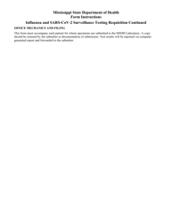 Form 930 Influenza and Sars-Cov-2 Surveillance Testing Requisition - Mississippi, Page 3