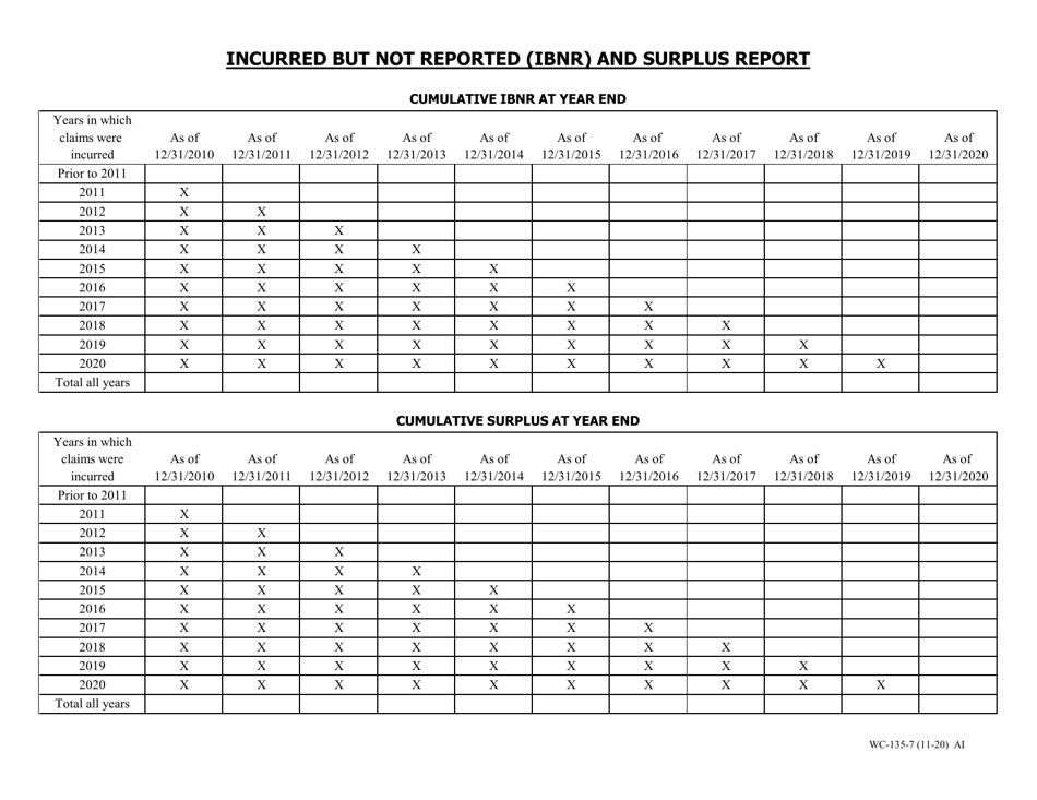 Form WC-135 Workers Compensation Trust Self-insurance Annual Reporting - Missouri, Page 7