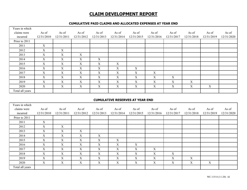 Form WC-135 Workers Compensation Trust Self-insurance Annual Reporting - Missouri, Page 8