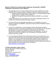 Form MO780-2011 Missouri Certified Home Energy Auditor Application (For Individual Applicant) - Missouri, Page 2