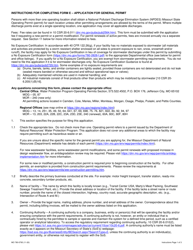 Form E (MO780-0795) Application for General Permit Under Missouri Clean Water Law - Missouri, Page 5