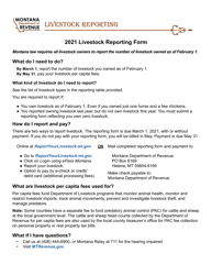 Livestock Reporting Form - Montana