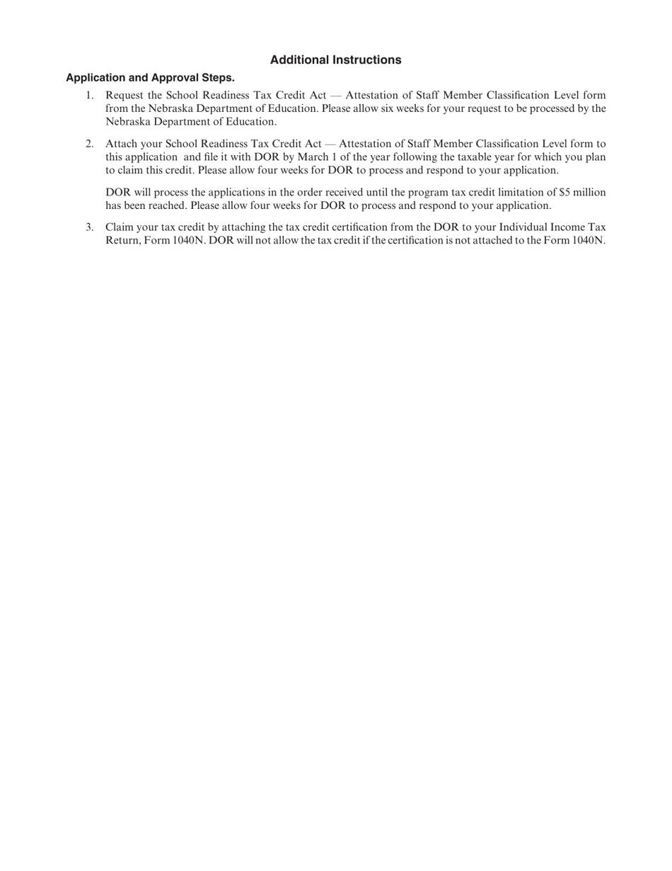 Form 8-770-2020 School Readiness Tax Credit Act - Staff Member Application - Nebraska, Page 2