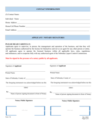 Form 114 Application for Liquor License: Railroad, Airline, Special Party Bus - Nebraska, Page 5