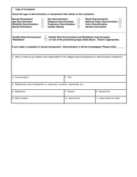 Form HR-30 Sexual Harassment or Discrimination Complaint Form - Nevada, Page 2