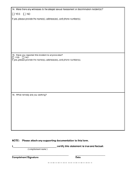 Form HR-30 Sexual Harassment or Discrimination Complaint Form - Nevada, Page 4