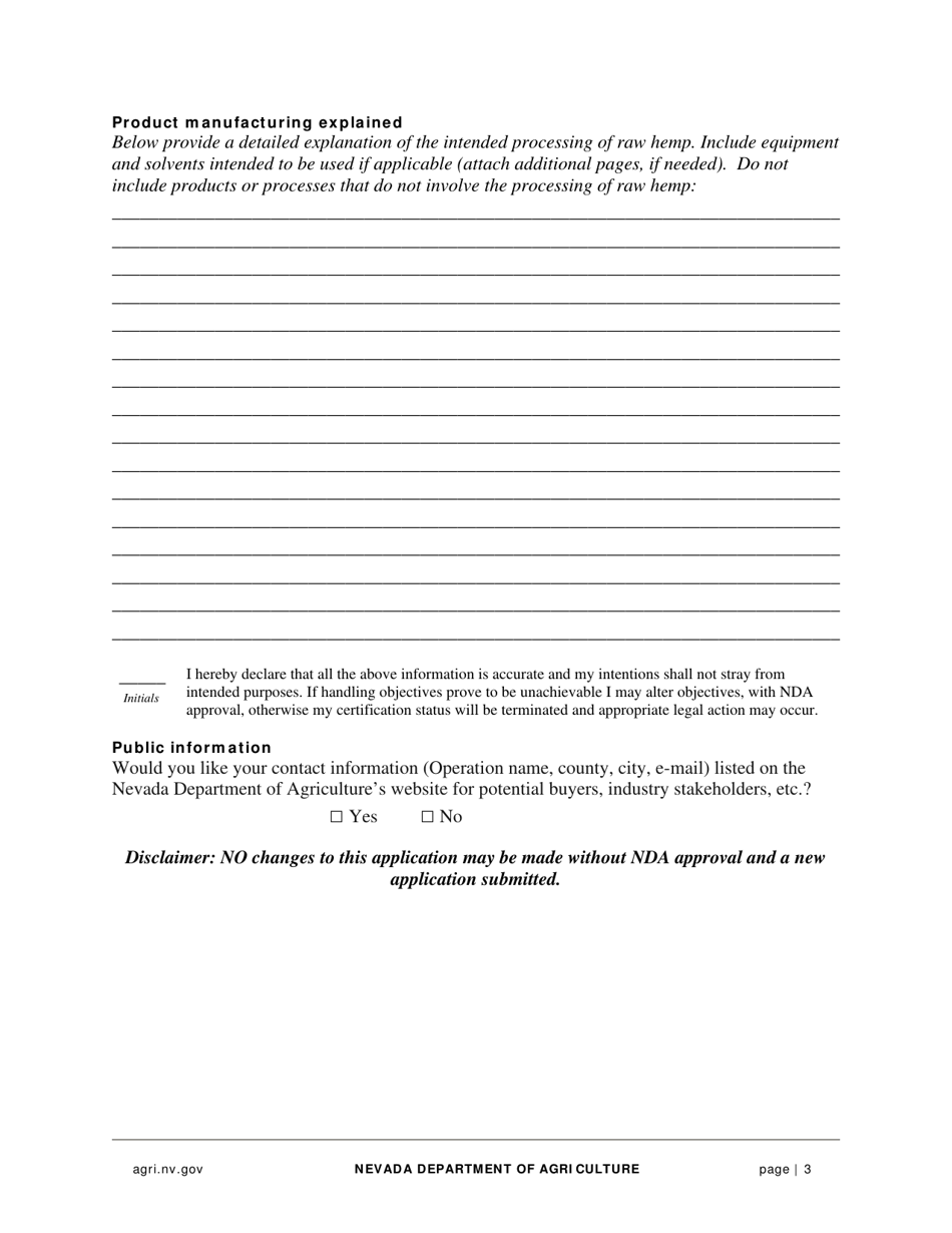 Hemp Handler Application - Nevada, Page 3