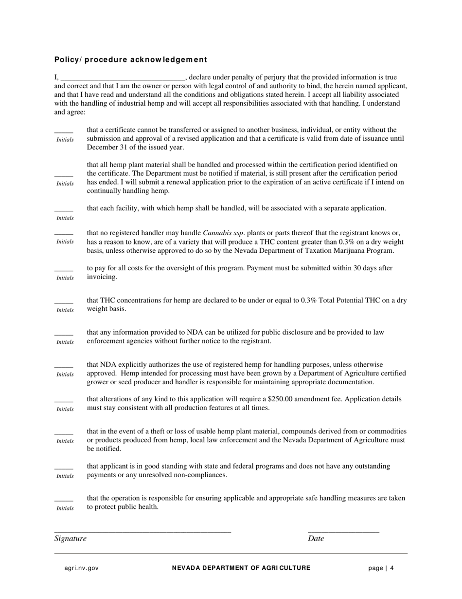 Hemp Handler Application - Nevada, Page 4