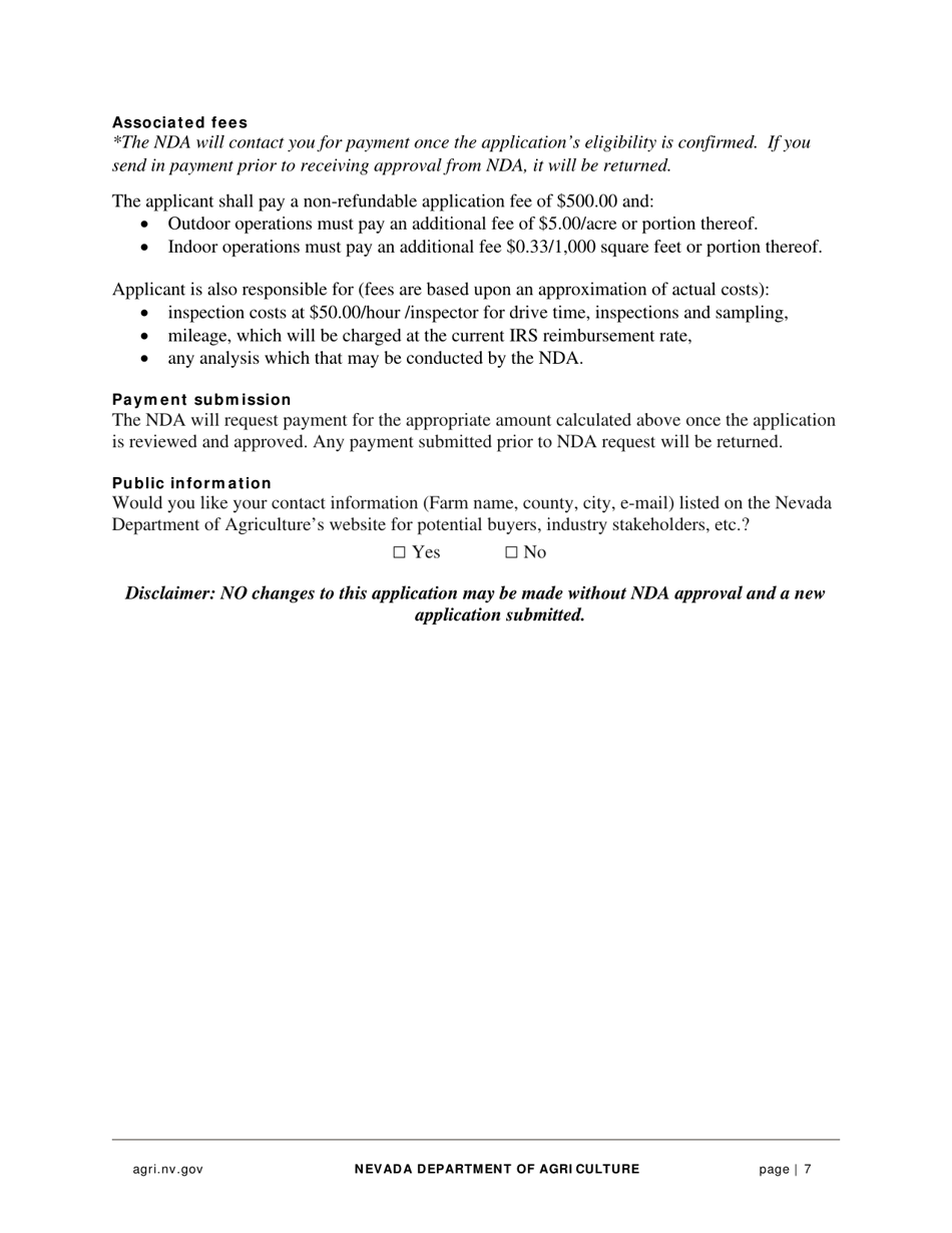 Hemp Grower Application - Nevada, Page 7