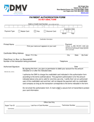 Document preview: Form ADM205 Payment Authorization Form - Nevada