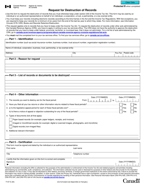 Form T137  Printable Pdf