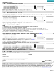 Form T1A Request for Loss Carryback - Canada, Page 2