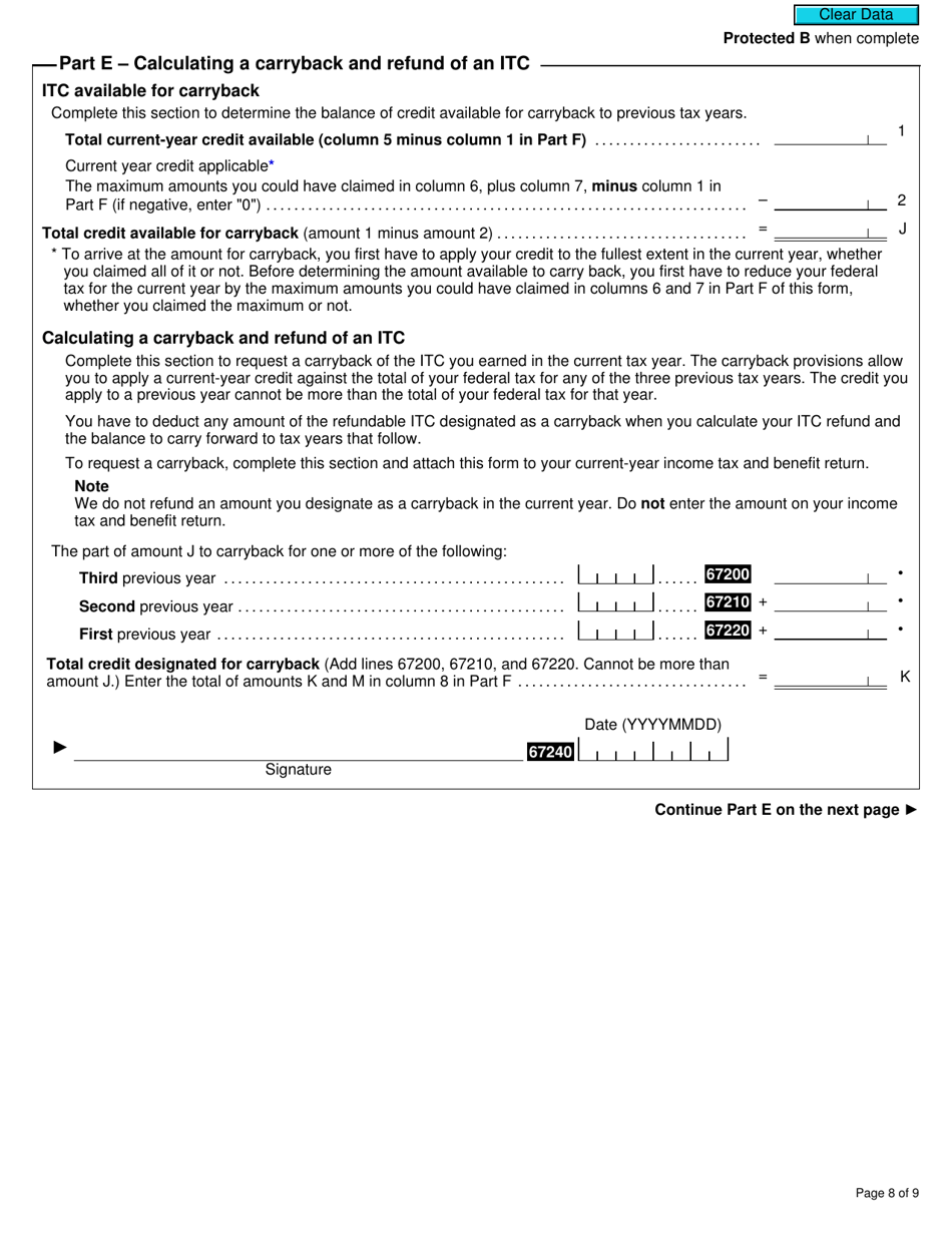 Form T2038(IND) Investment Tax Credit (Individuals) - Canada, Page 8