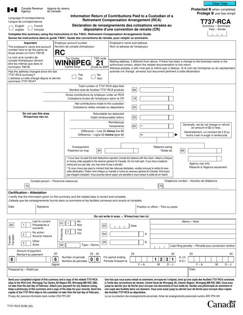Form T737-RCA SUM  Printable Pdf