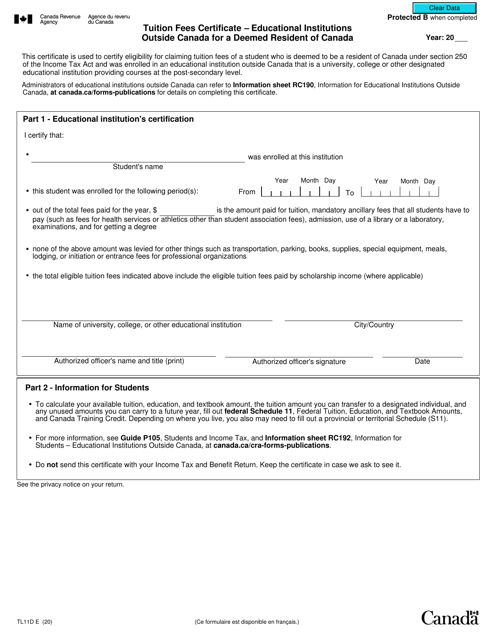 Form TL11D  Printable Pdf