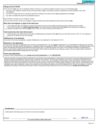 Form TD1NU Nunavut Personal Tax Credits Return - Canada, Page 2