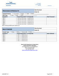 Form LSAD100F7.12 Dairy Product Requisition - Nova Scotia, Canada, Page 2