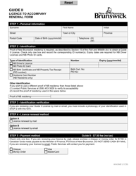 Form 60-6366E &quot;Guide II - Licence to Accompany Renewal Form&quot; - New Brunswick, Canada