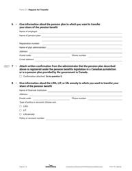 Form 15 Request for Transfer - Nova Scotia, Canada, Page 3