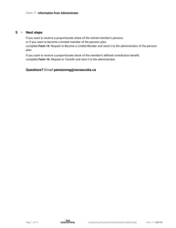 Form 17 Information From Administrator - Nova Scotia, Canada, Page 11