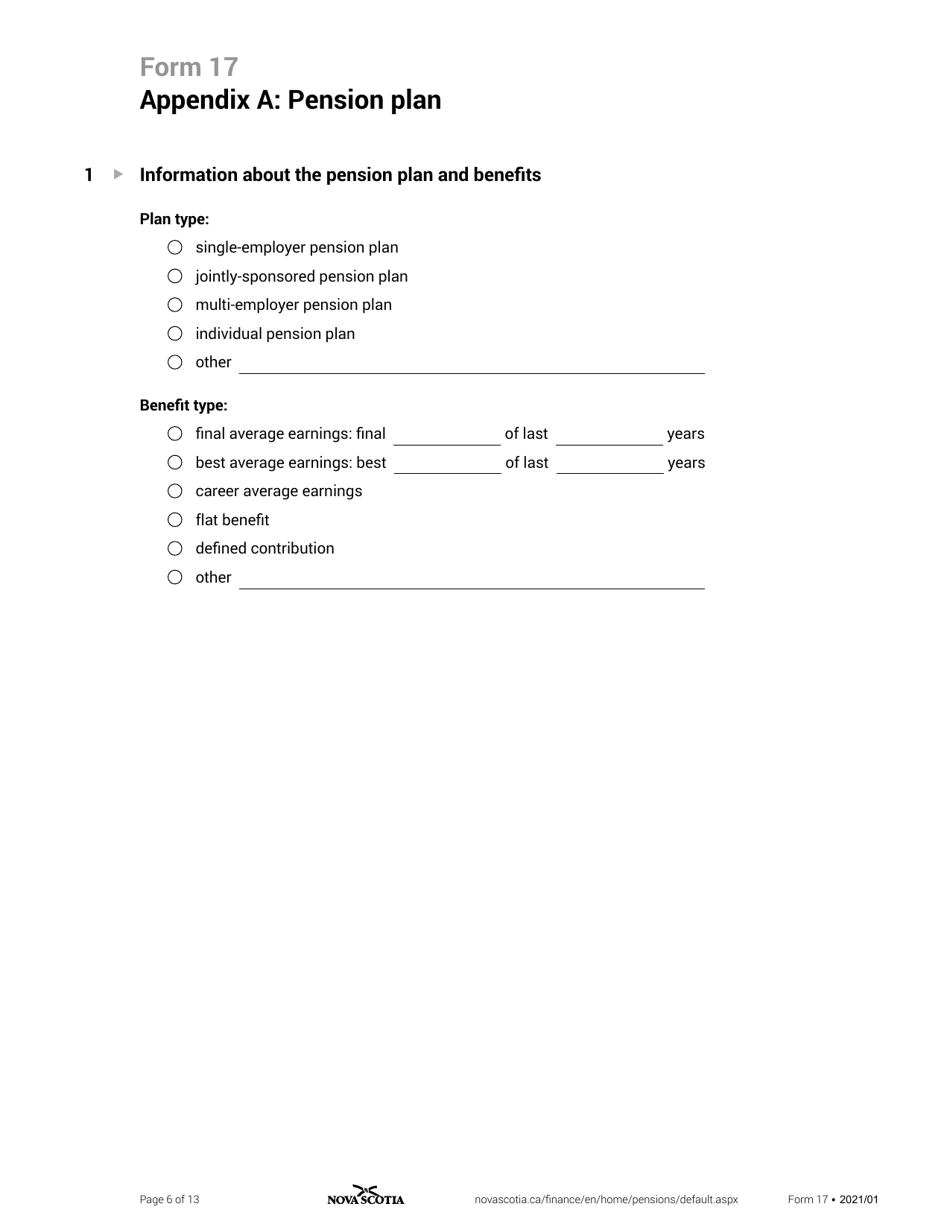 Form 17 Information From Administrator - Nova Scotia, Canada, Page 6