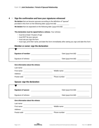 Form 18 Joint Declaration Period of Spousal Relationship - Nova Scotia, Canada, Page 2