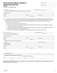 Form M (PFA722) Application About Priority Parenting Matter - British Columbia, Canada, Page 6