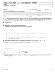 Form H (PFA717) Application for Case Management Order - British Columbia, Canada, Page 4
