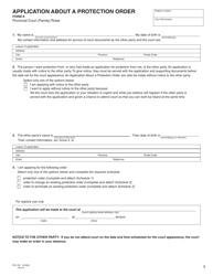 Form K (PFA720) Application About a Protection Order - British Columbia, Canada, Page 6
