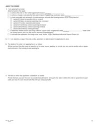 Form P (PFA725) Application About Enforcement - British Columbia, Canada, Page 6