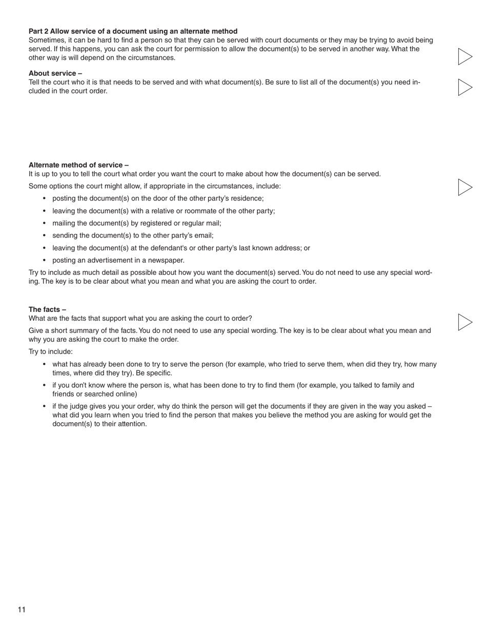 Form I (PFA718) Application for Case Management Order Without Notice or Attendance - British Columbia, Canada, Page 11