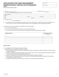 Form I (PFA718) Application for Case Management Order Without Notice or Attendance - British Columbia, Canada, Page 4