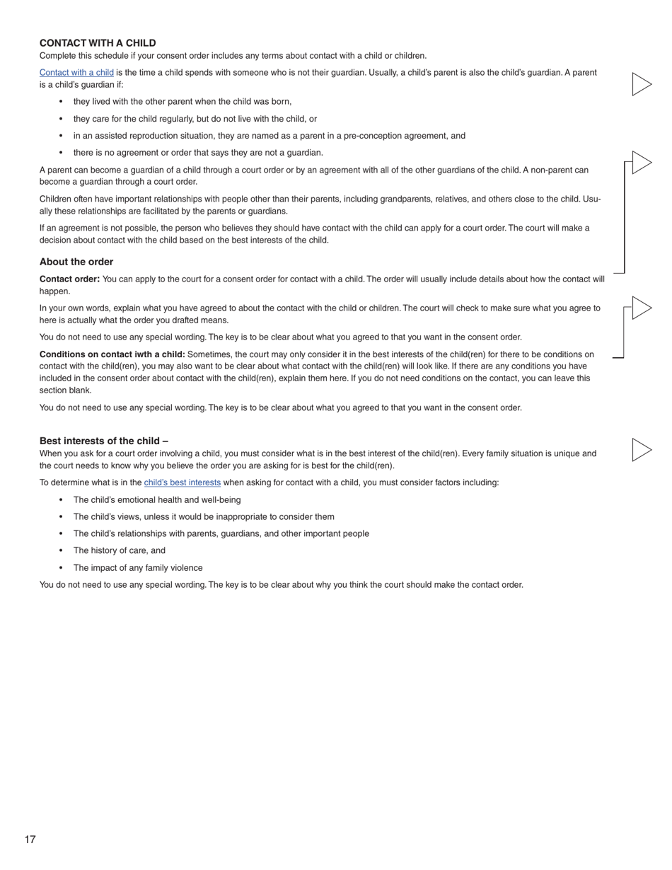 Form N (PFA723) Application for a Family Law Matter Consent Order - British Columbia, Canada, Page 17