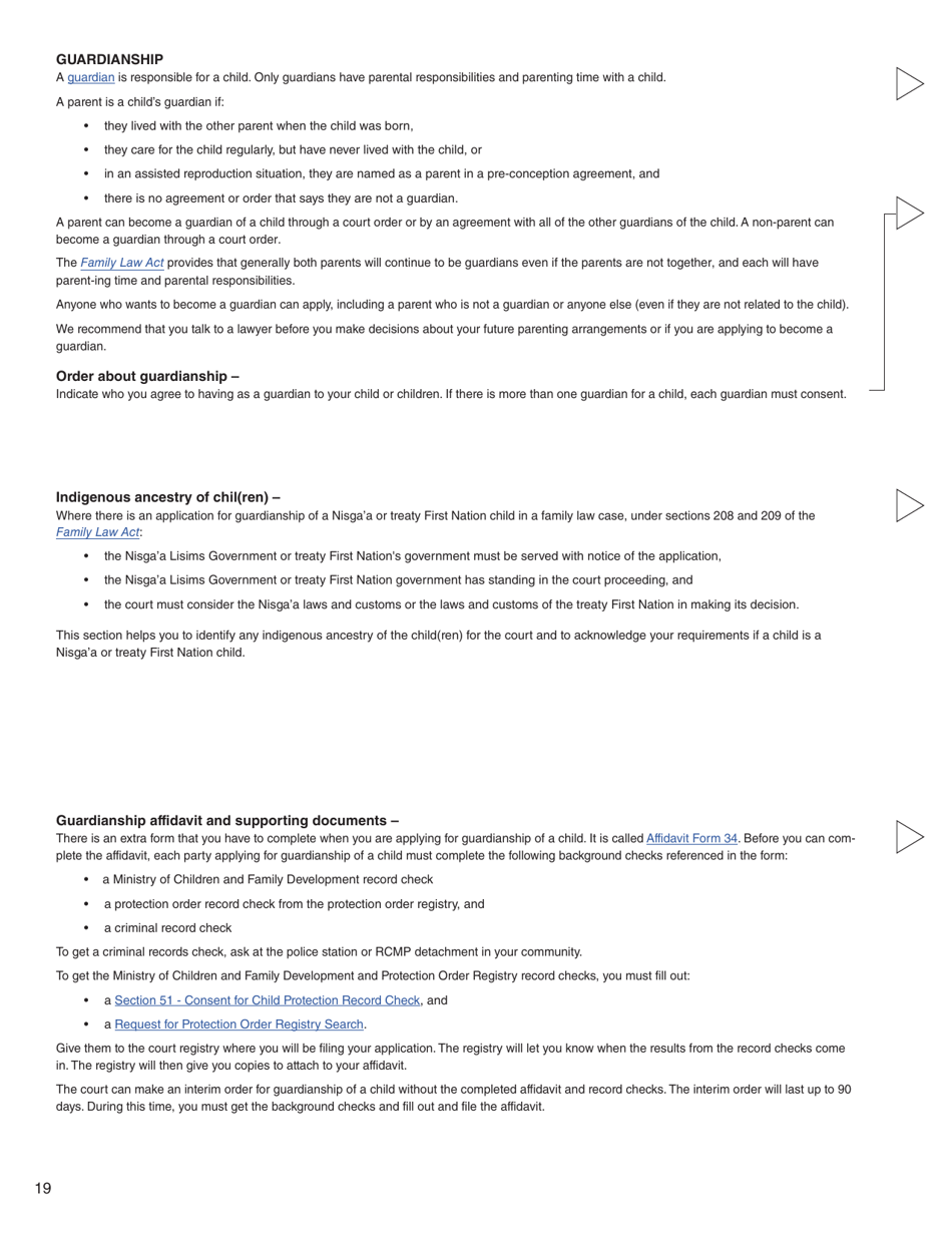 Form N (PFA723) Application for a Family Law Matter Consent Order - British Columbia, Canada, Page 19