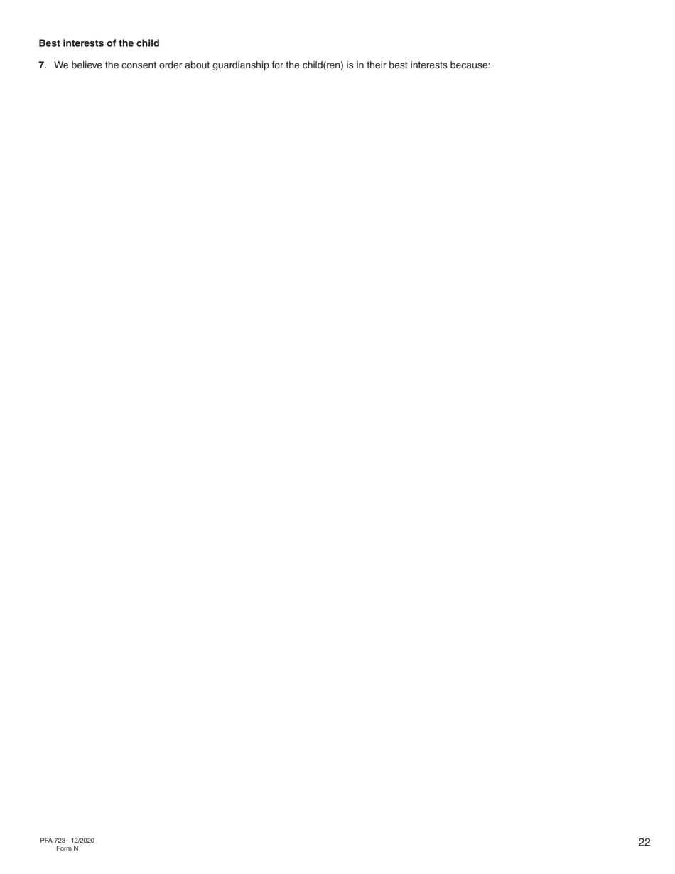 Form N (PFA723) Application for a Family Law Matter Consent Order - British Columbia, Canada, Page 22