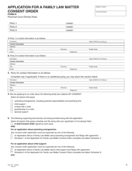 Form N (PFA723) Application for a Family Law Matter Consent Order - British Columbia, Canada, Page 4