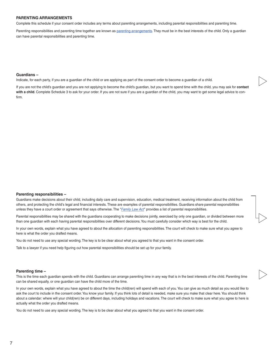Form N (PFA723) Application for a Family Law Matter Consent Order - British Columbia, Canada, Page 7