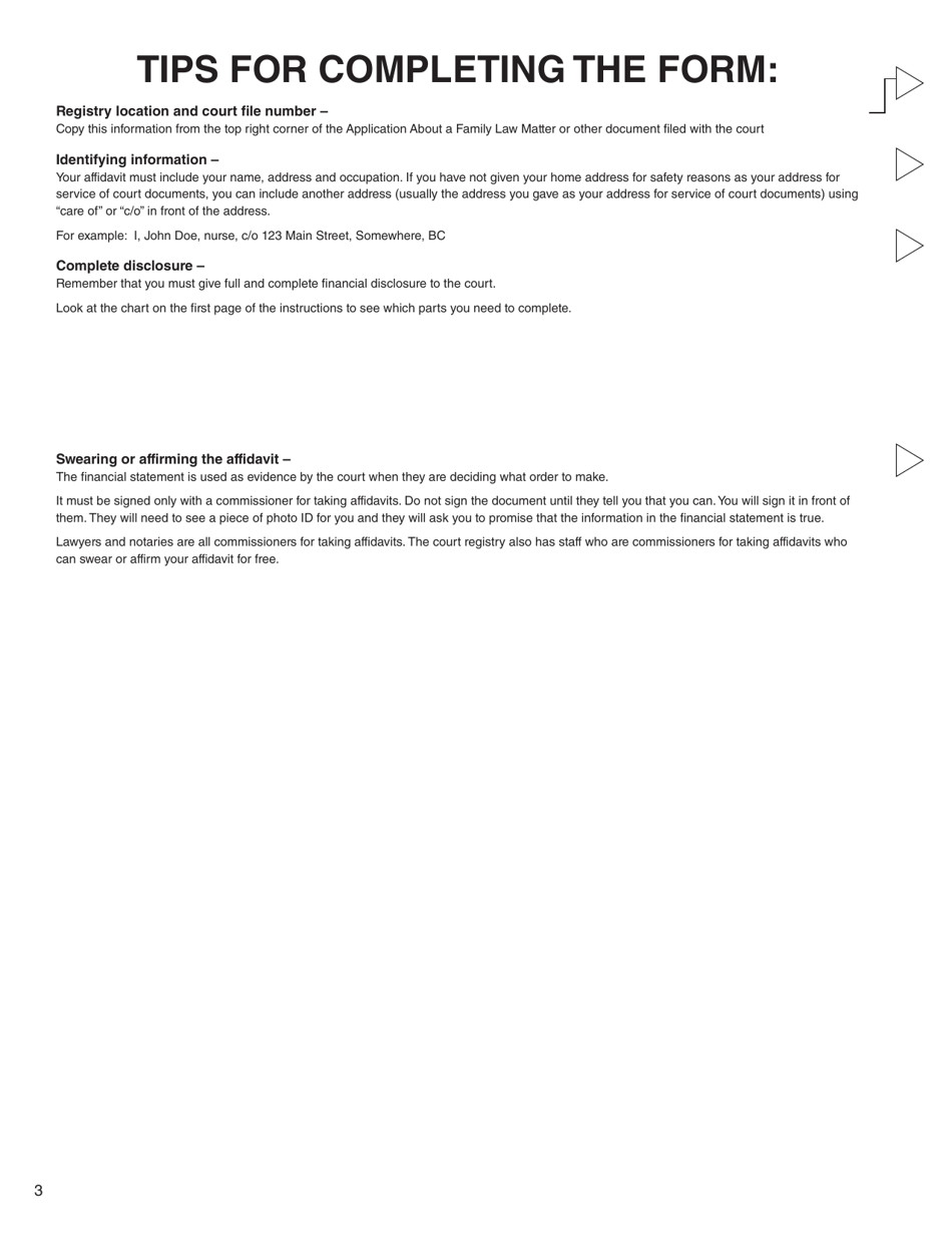 Form D (PFA713) Financial Statement - British Columbia, Canada, Page 3