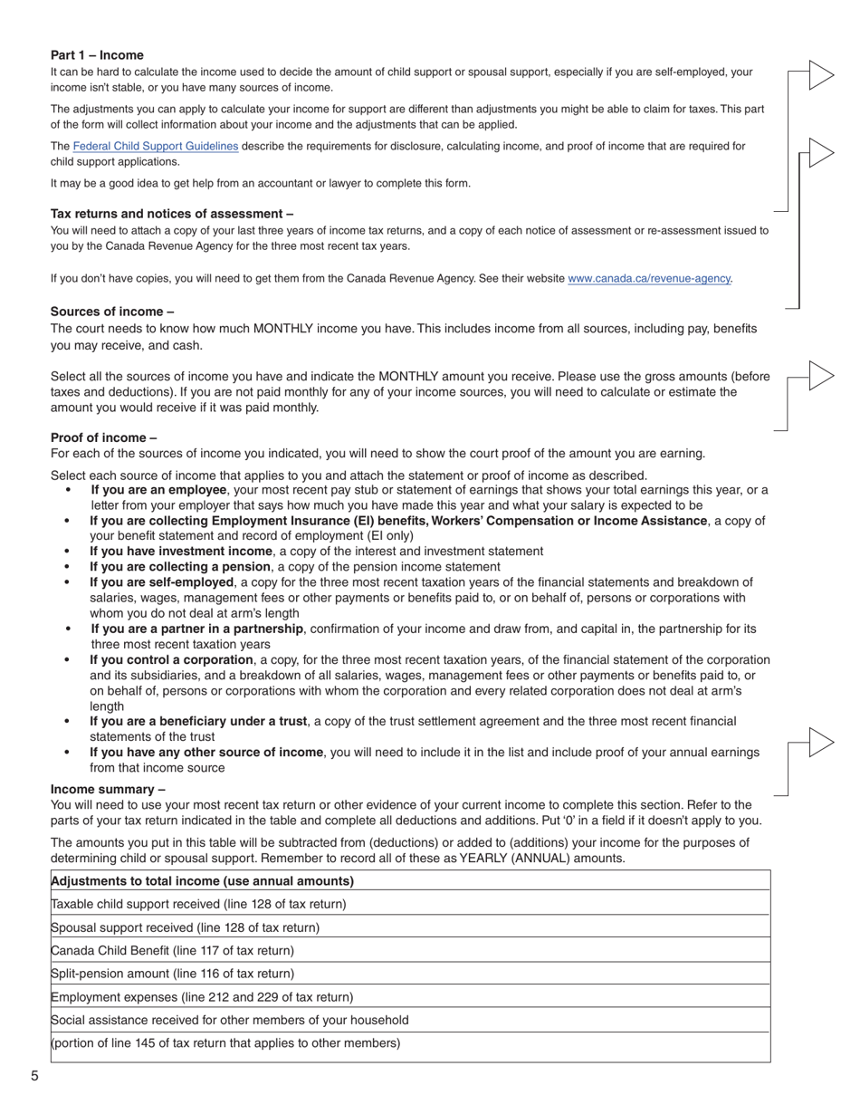 Form D (PFA713) Financial Statement - British Columbia, Canada, Page 5