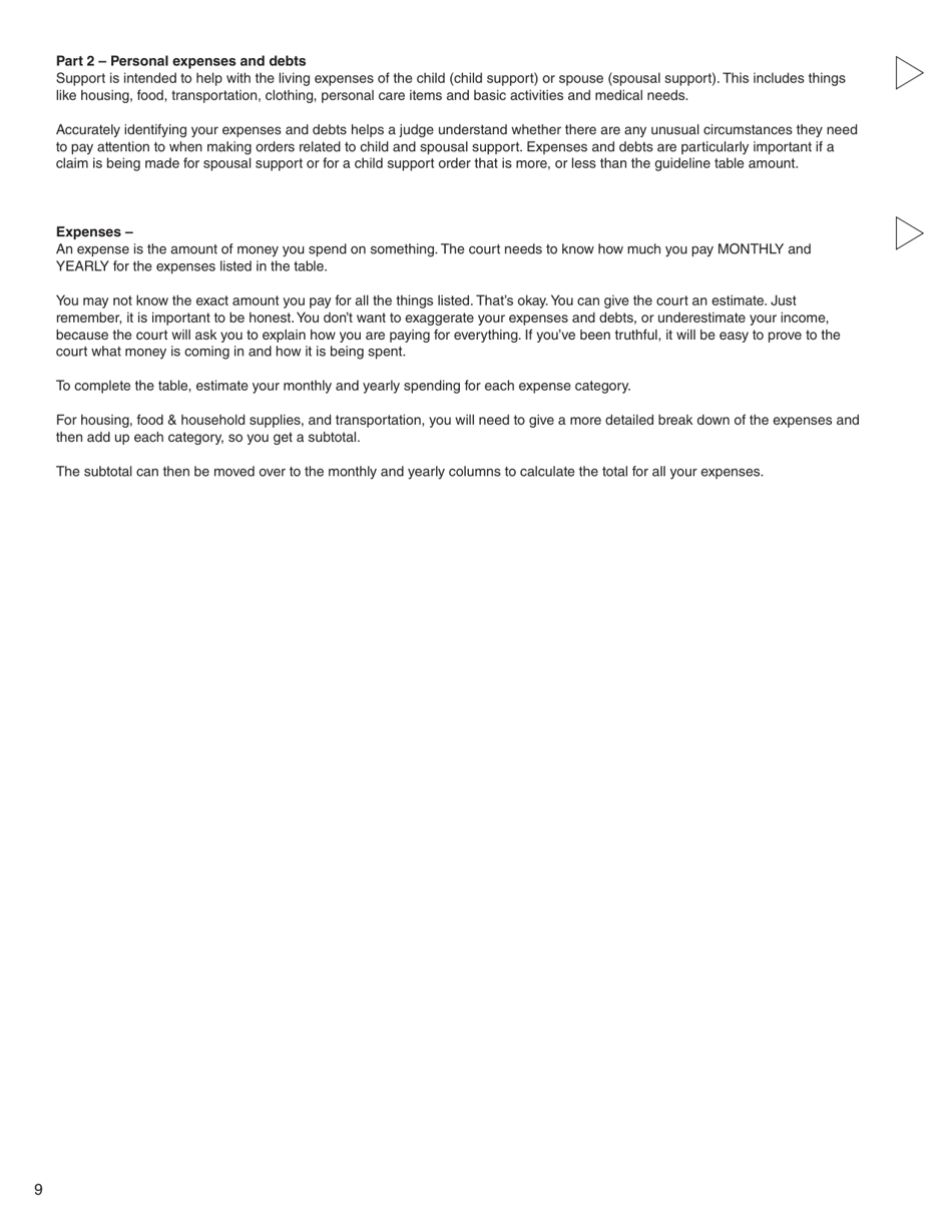 Form D (PFA713) Financial Statement - British Columbia, Canada, Page 9