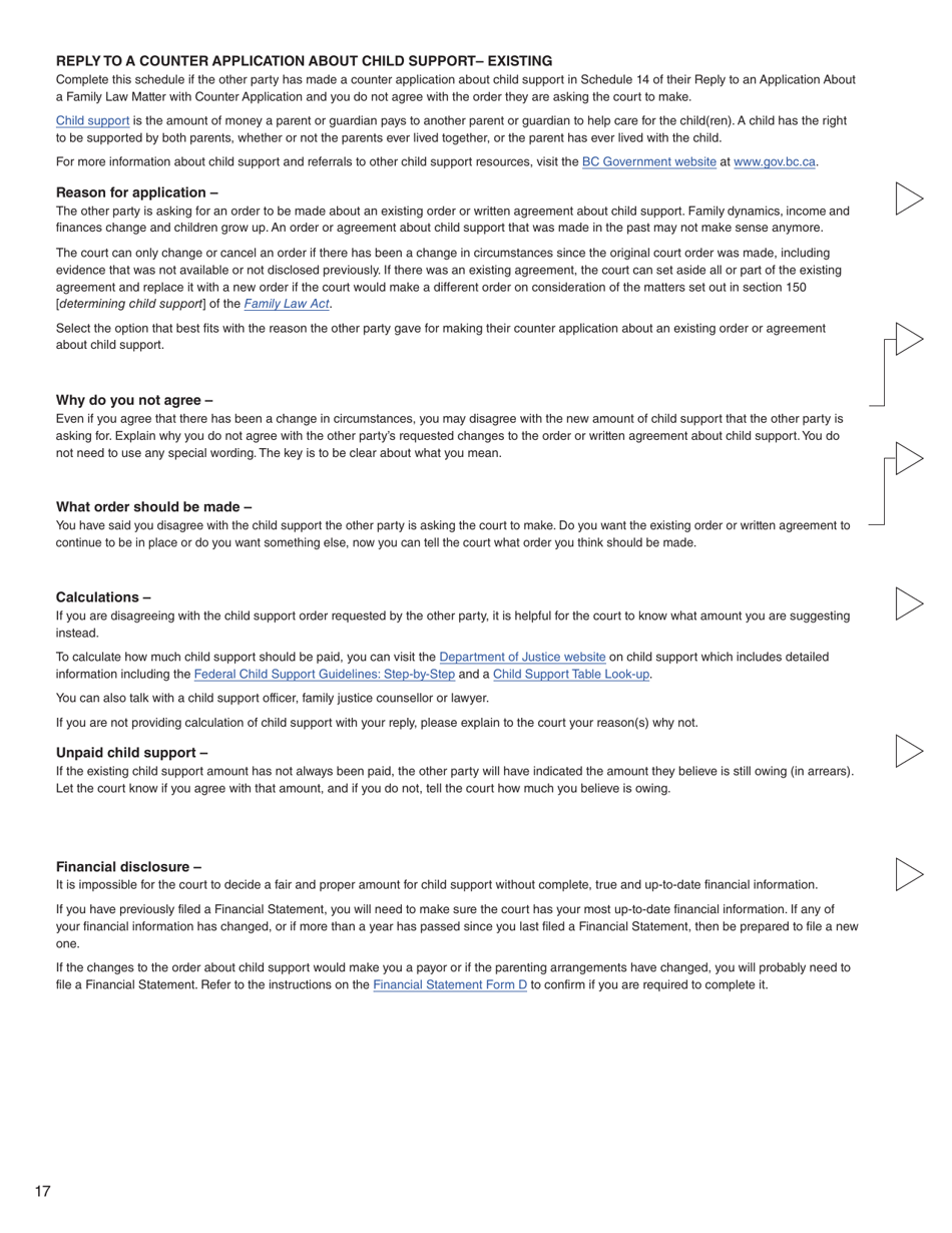 Form G (PFA716) Reply to a Counter Application - British Columbia, Canada, Page 17