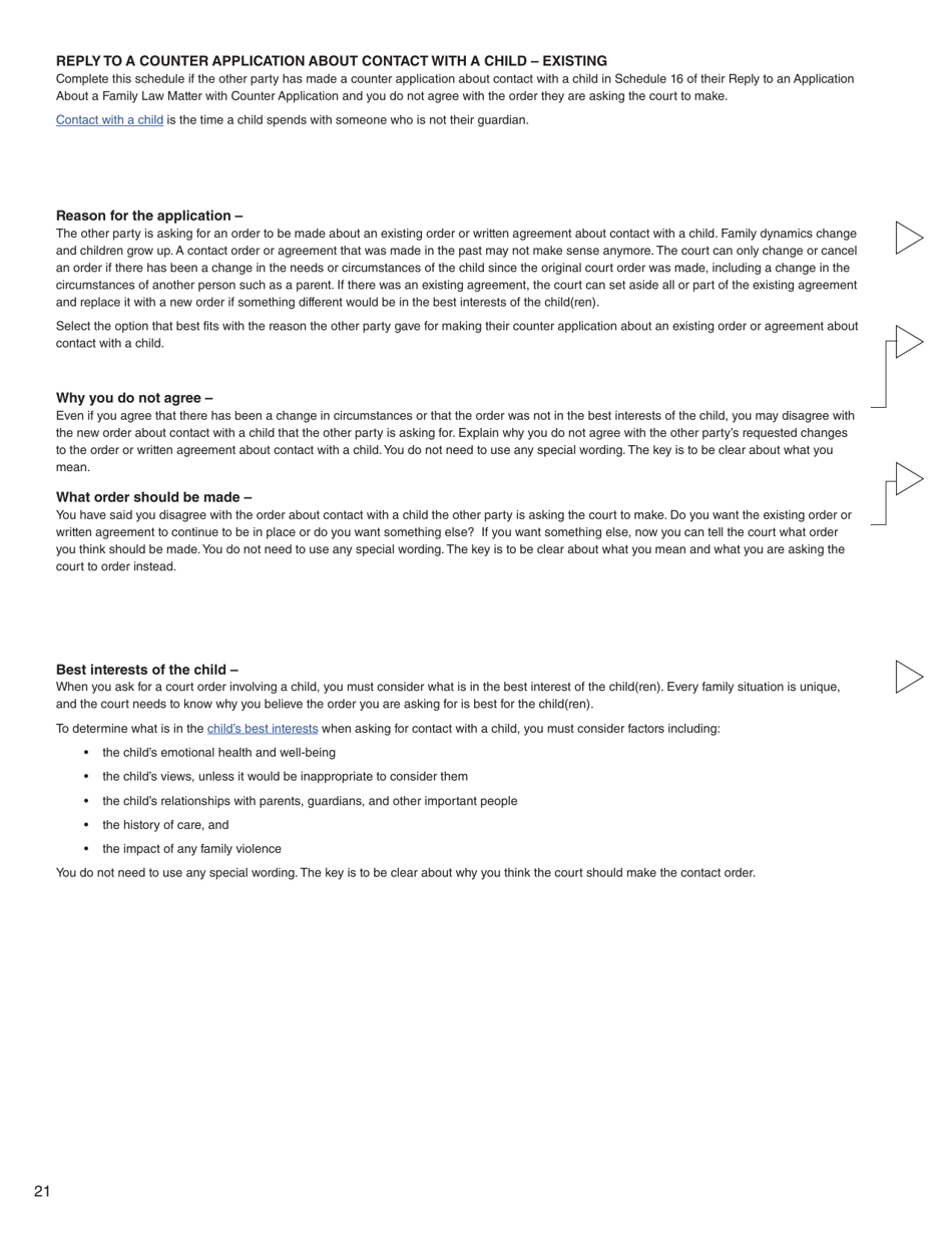 Form G (PFA716) Reply to a Counter Application - British Columbia, Canada, Page 21