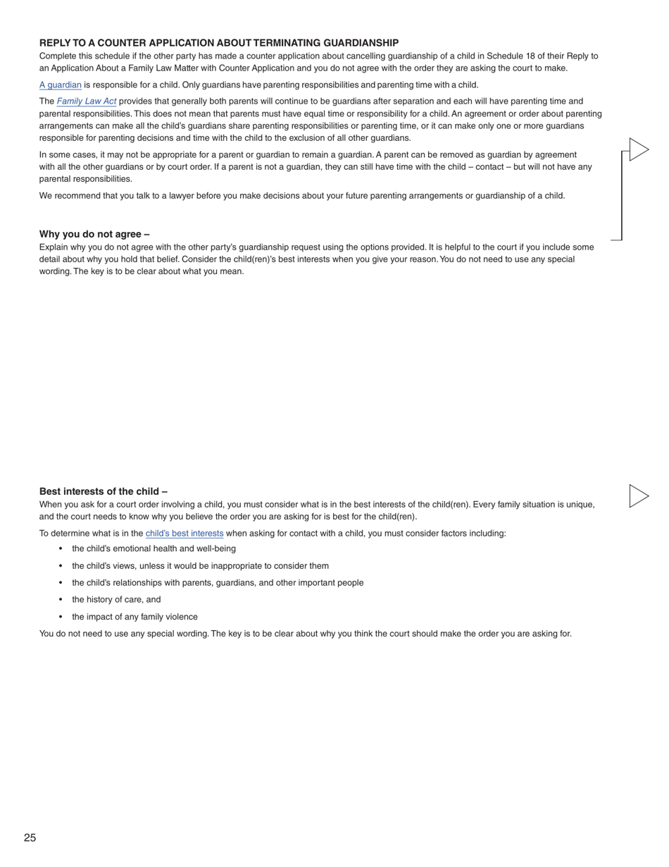 Form G (PFA716) Reply to a Counter Application - British Columbia, Canada, Page 25