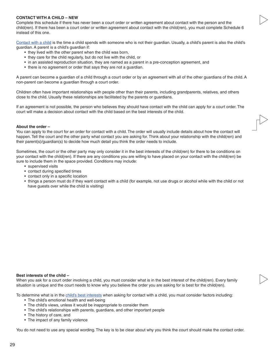 Form C (PFA712) Application About a Family Law Matter - British Columbia, Canada, Page 29