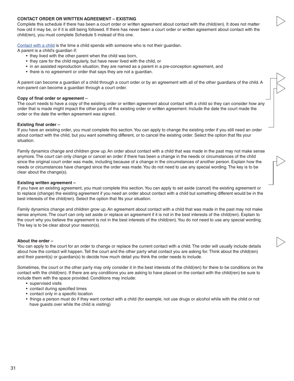 Form C (PFA712) Application About a Family Law Matter - British Columbia, Canada, Page 31