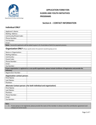 Application Form for: Elders and Youth Initiatives Programs - Nunavut, Canada, Page 2